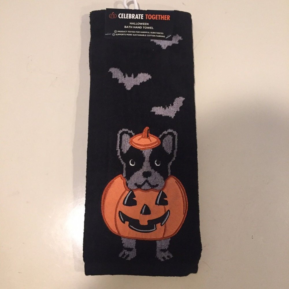 French Bulldog Boston Terrier Halloween Hand Towel